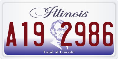IL license plate A192986