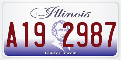 IL license plate A192987