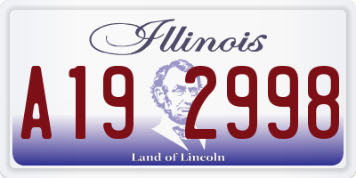 IL license plate A192998