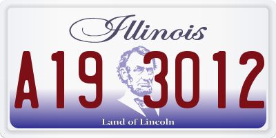 IL license plate A193012