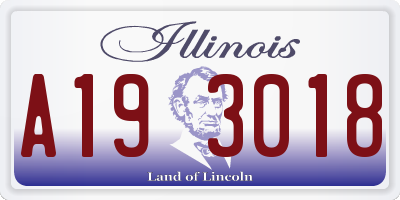 IL license plate A193018