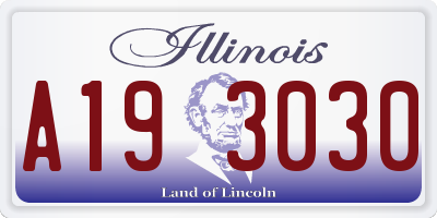 IL license plate A193030