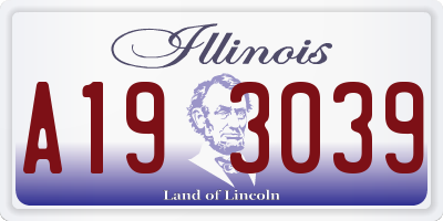 IL license plate A193039