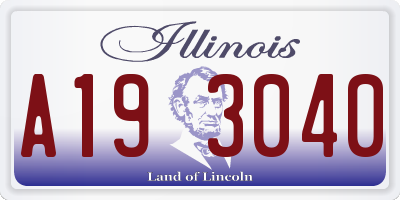 IL license plate A193040