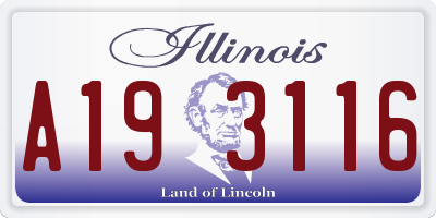 IL license plate A193116