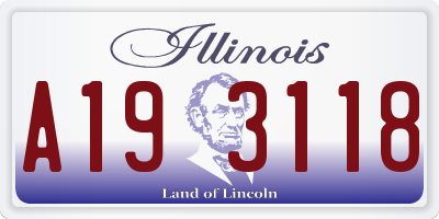 IL license plate A193118