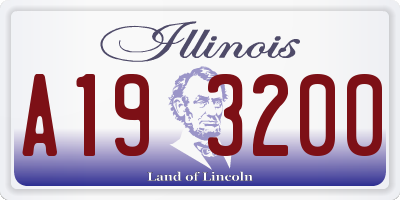 IL license plate A193200