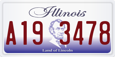 IL license plate A193478