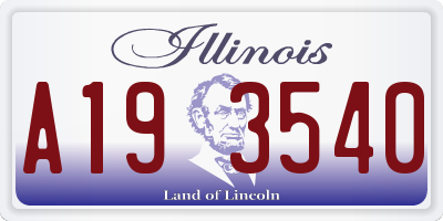 IL license plate A193540
