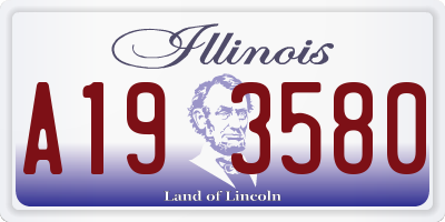 IL license plate A193580