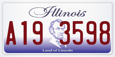 IL license plate A193598