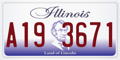 IL license plate A193671