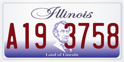 IL license plate A193758
