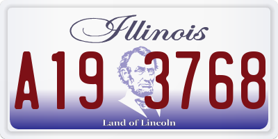 IL license plate A193768