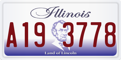 IL license plate A193778