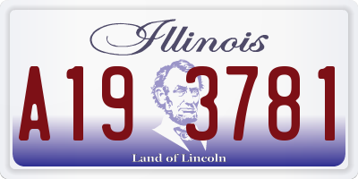 IL license plate A193781