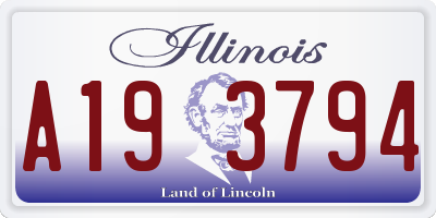 IL license plate A193794