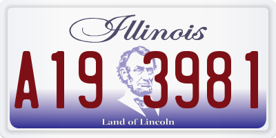 IL license plate A193981