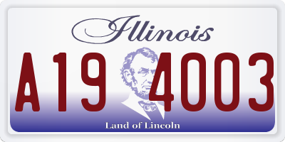 IL license plate A194003