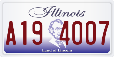 IL license plate A194007