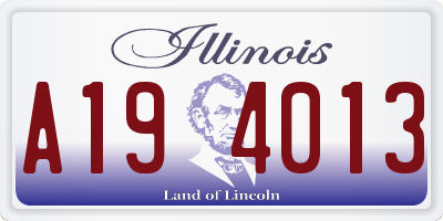 IL license plate A194013