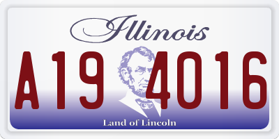 IL license plate A194016