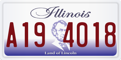 IL license plate A194018
