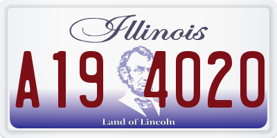 IL license plate A194020