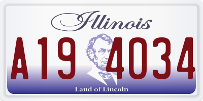 IL license plate A194034