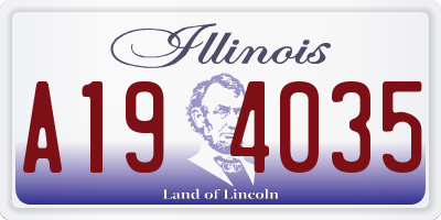 IL license plate A194035