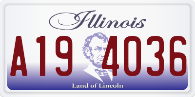 IL license plate A194036