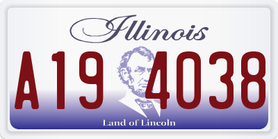 IL license plate A194038