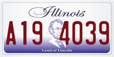 IL license plate A194039