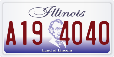 IL license plate A194040