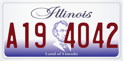 IL license plate A194042
