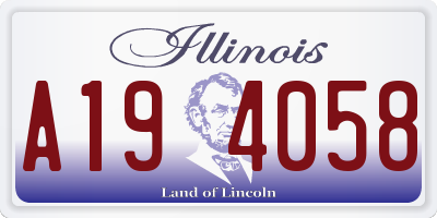 IL license plate A194058