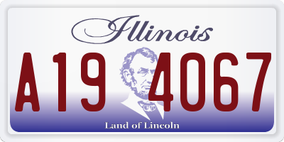 IL license plate A194067