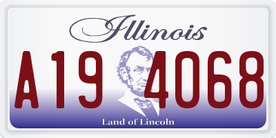 IL license plate A194068
