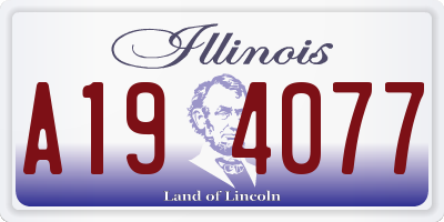 IL license plate A194077
