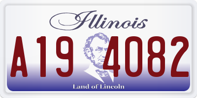 IL license plate A194082