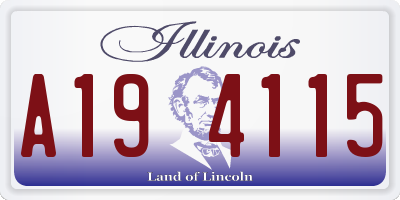 IL license plate A194115