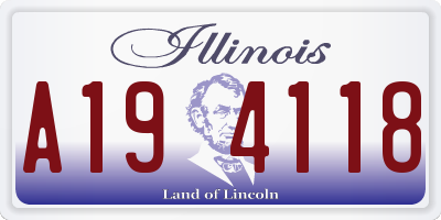 IL license plate A194118