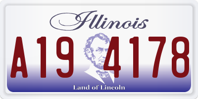 IL license plate A194178