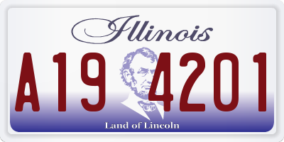 IL license plate A194201
