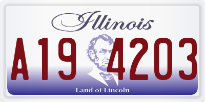 IL license plate A194203