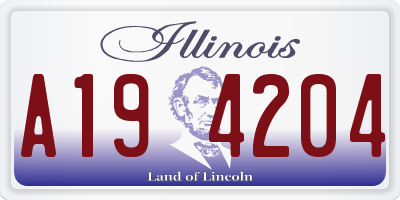IL license plate A194204