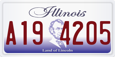 IL license plate A194205