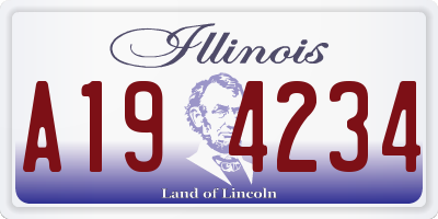 IL license plate A194234
