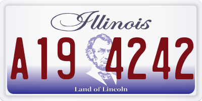 IL license plate A194242