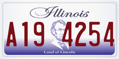 IL license plate A194254